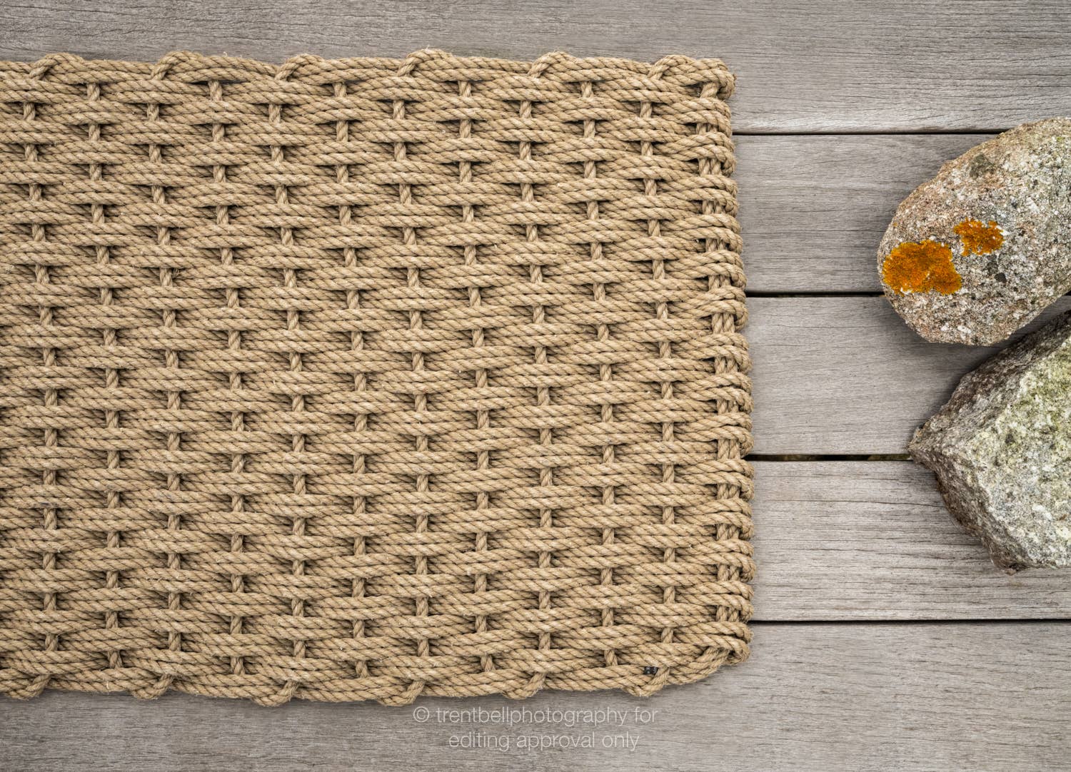 Wheat handwoven doormat made in Maine, durable and weatherproof
