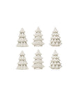 White Stoneware Christmas Trees – Boxed Set of 6