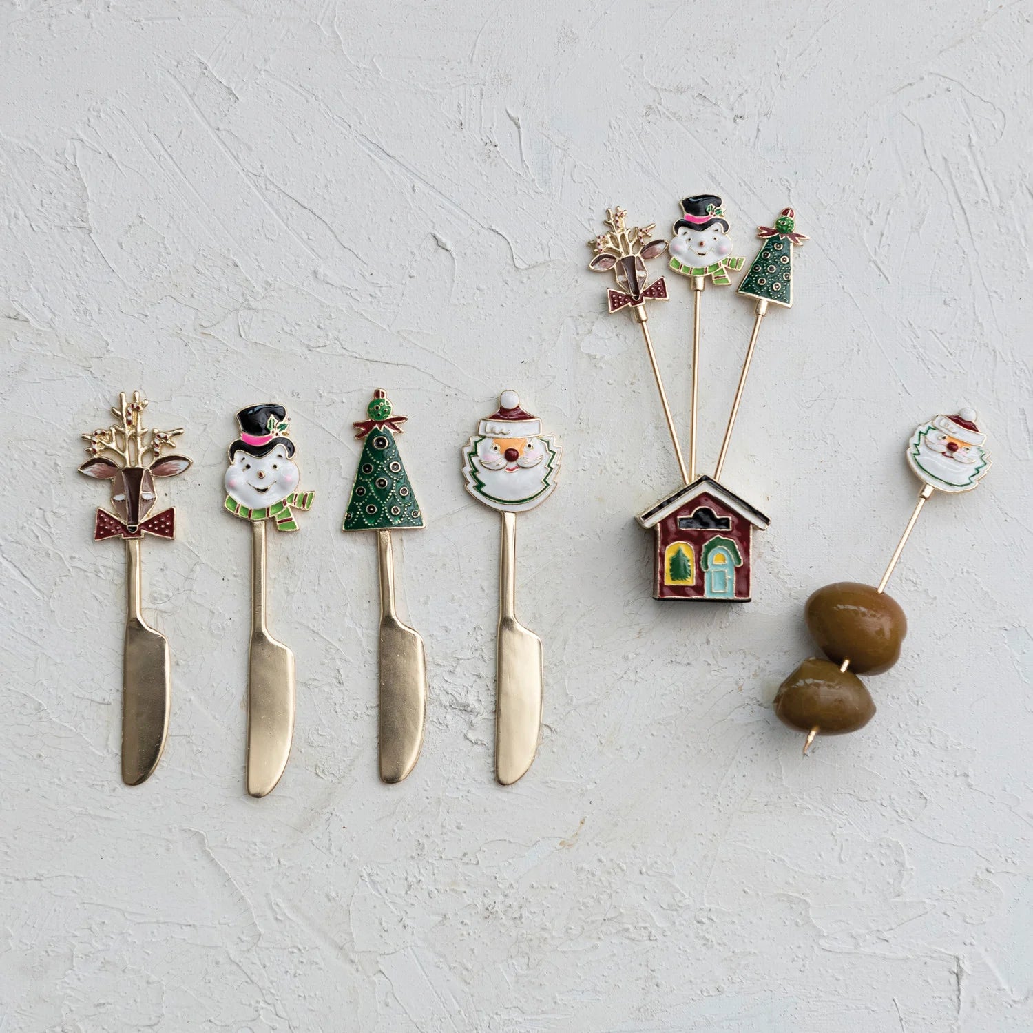 Holiday Icon Canapé Knife with Enamel Handle – 4 Assorted Styles