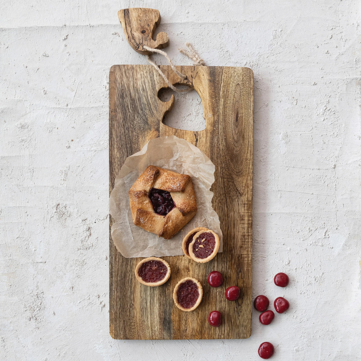 Mango Wood Santa Hat Cheese &amp; Cutting Board – Festive Christmas Serving Décor
