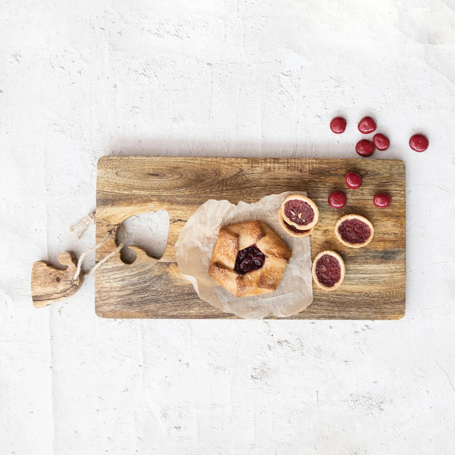 Mango Wood Santa Hat Cheese &amp; Cutting Board – Festive Christmas Serving Décor