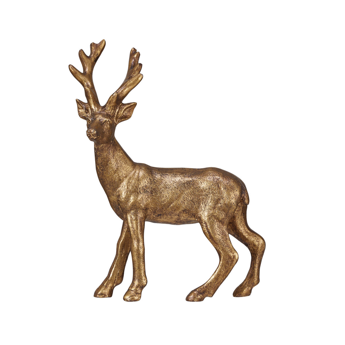 Decorative Resin Deer Figurine – Gold Finish