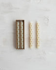 Clear & Gold 3D Dot Unscented Taper Candles – Set of 2