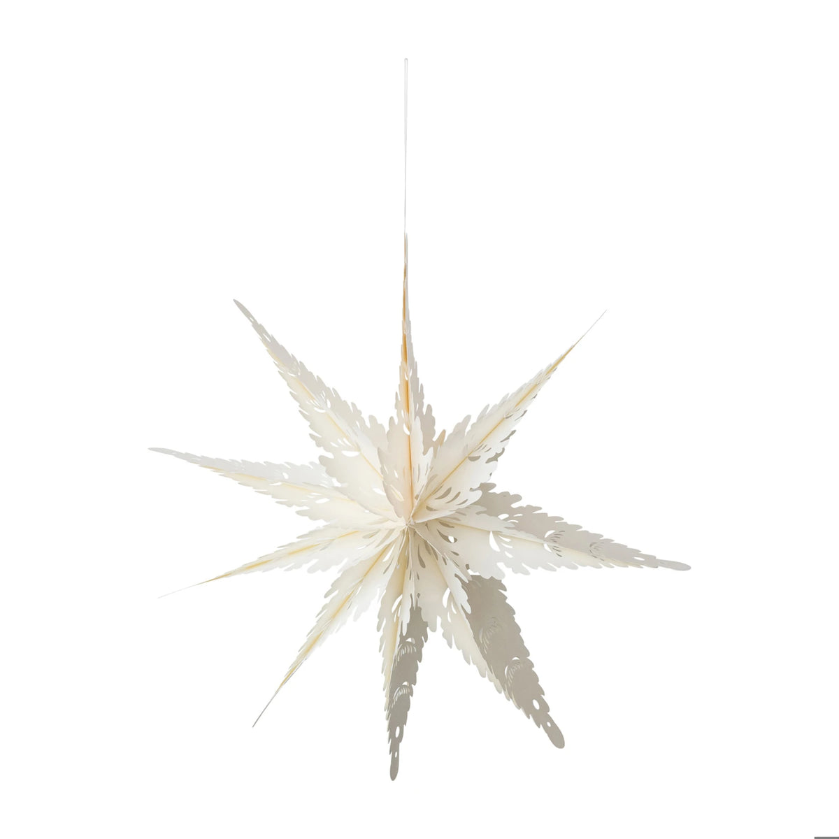 Ivory Recycled Paper Folding Snowflake Christmas Ornament