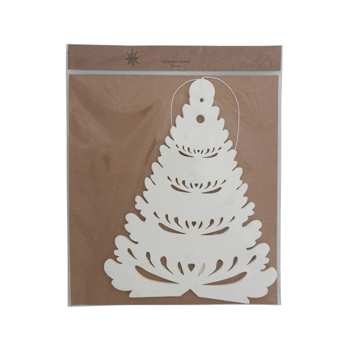 Ivory Recycled Paper Folding Snowflake Christmas Ornament