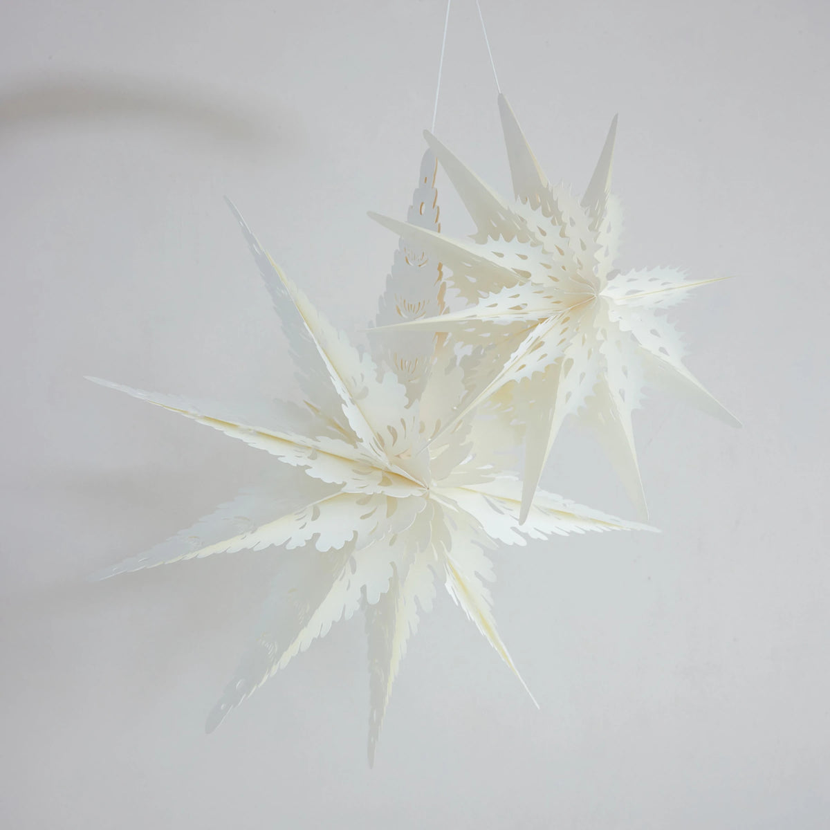 Ivory Recycled Paper Folding Snowflake Christmas Ornament