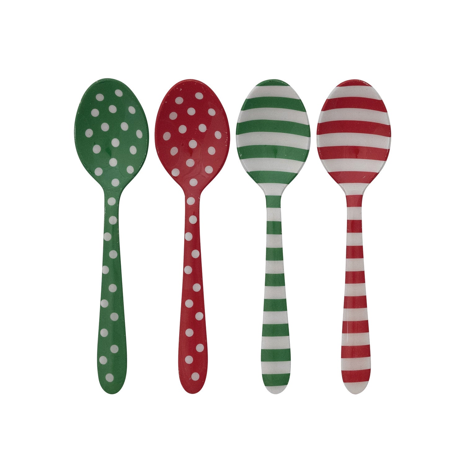 Red, White &amp; Green Enameled Holiday Spoon – 4 Styles