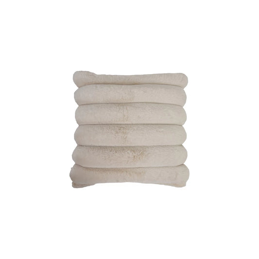 Square Faux Fur Pillow with Channel Stitch & Velvet Back