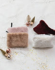 Faux Fur Zipper Pouch with Interior Lining – 4 Colors