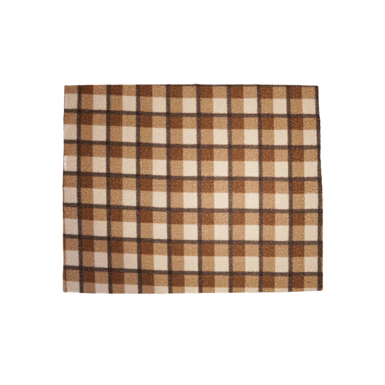Brown Plaid Faux Sherpa Throw Blanket – 50" × 60"