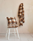 Brown Plaid Faux Sherpa Throw Blanket – 50" × 60"