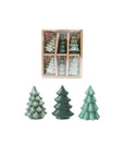 Green Stoneware Christmas Trees – Boxed Set of 6