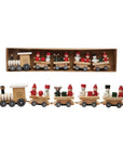 8-3/4"W x 2"H Wood Train with Holiday Passengers, Boxed Set of 5