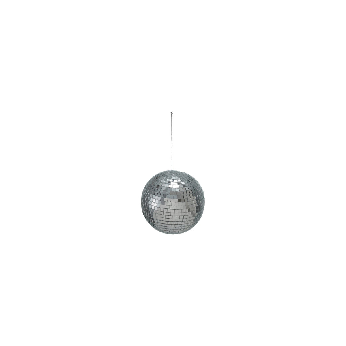 3" Round Foam &amp; Mirrored Glass Mosaic Ball Ornament, Silver Finish