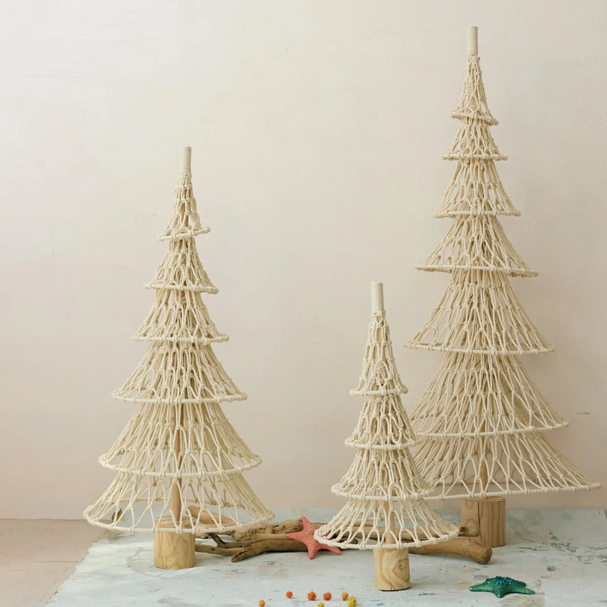 Fabric Rope Net &amp; Birch Wood Tree