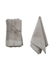 Cotton & Linen Napkins with Metallic Blanket Stitch – Set of 4