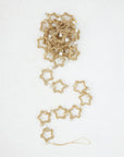 Gold Star Garland with Glass Beads & Faux Pearls – Elegant Holiday Décor