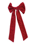 Velvet Artisan Bow Clip – Red & Cream Cotton Velvet Decorative Bow