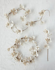 Blush Magnolia Flower Garland with Glitter & Jewels – Faux Floral Décor