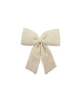 Cream Faux Sherpa Clip-On Bow – Soft Decorative Accent