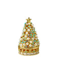 Product Title Jeweled Christmas Tree Trinket Box with Faux Pearls – Enameled Metal