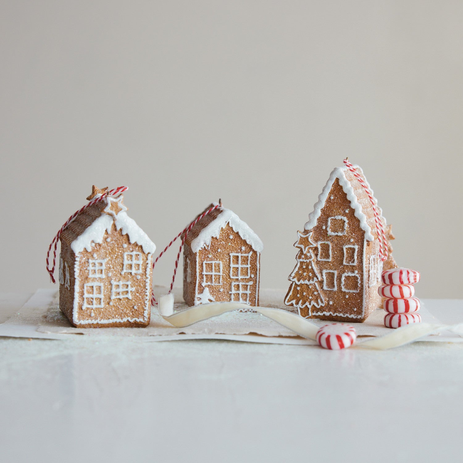 Glittered Resin Gingerbread House Christmas Ornaments – SOLD INDIVIDUALLY